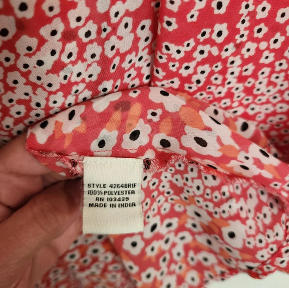 Pink and white Caffè Marrakech 3/4 sleeve blouse size medium - Picture 10 of 11